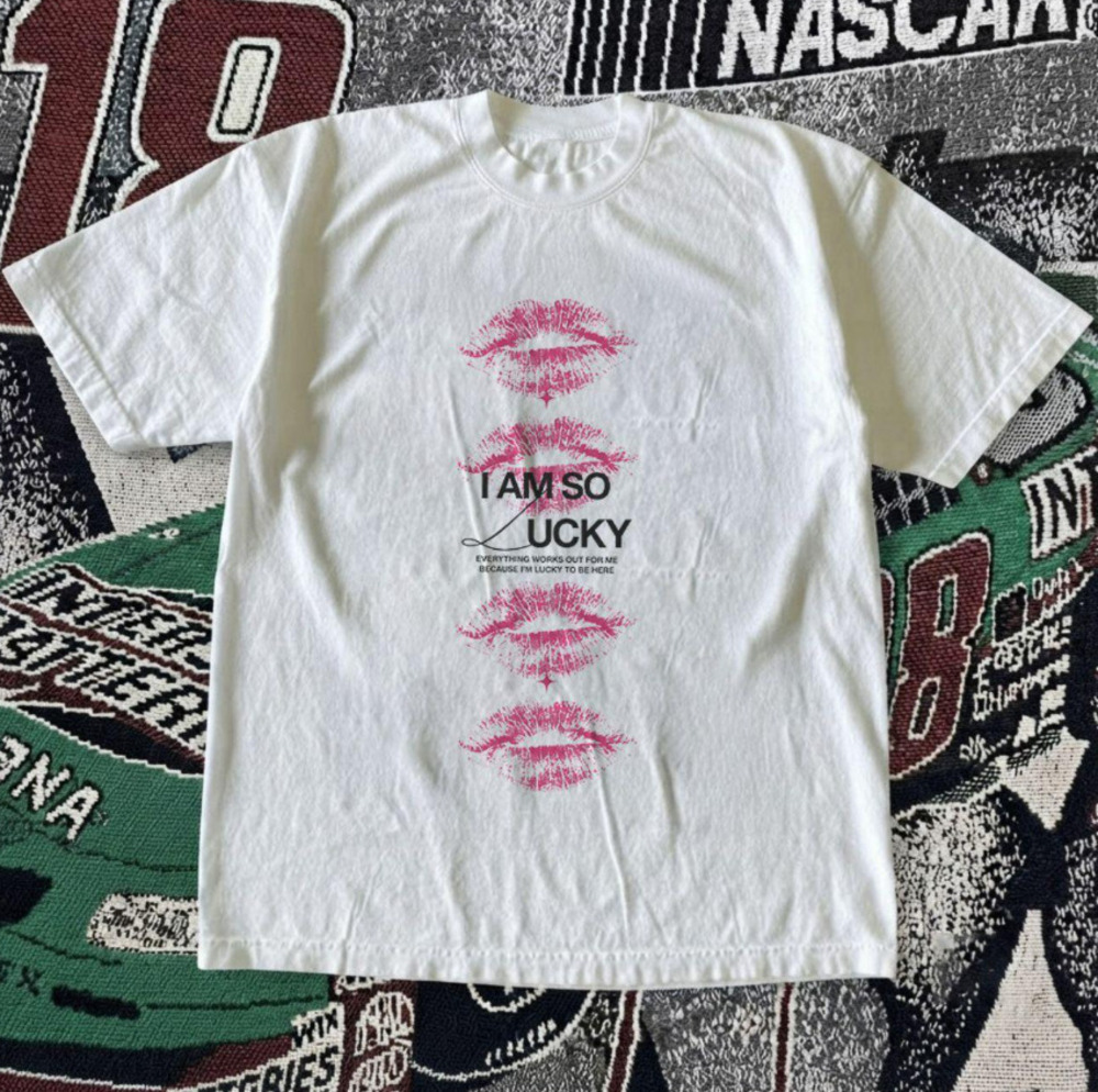Lucky Girl Syndrome Manifestation Quote Y2K T-Shirt